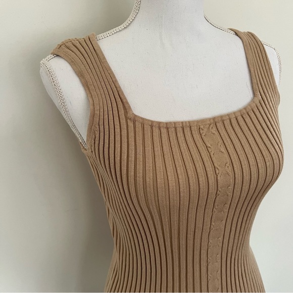 Vintage Bellidini tan ribbed Y2K knit tank - Size M - Picture 3 of 7